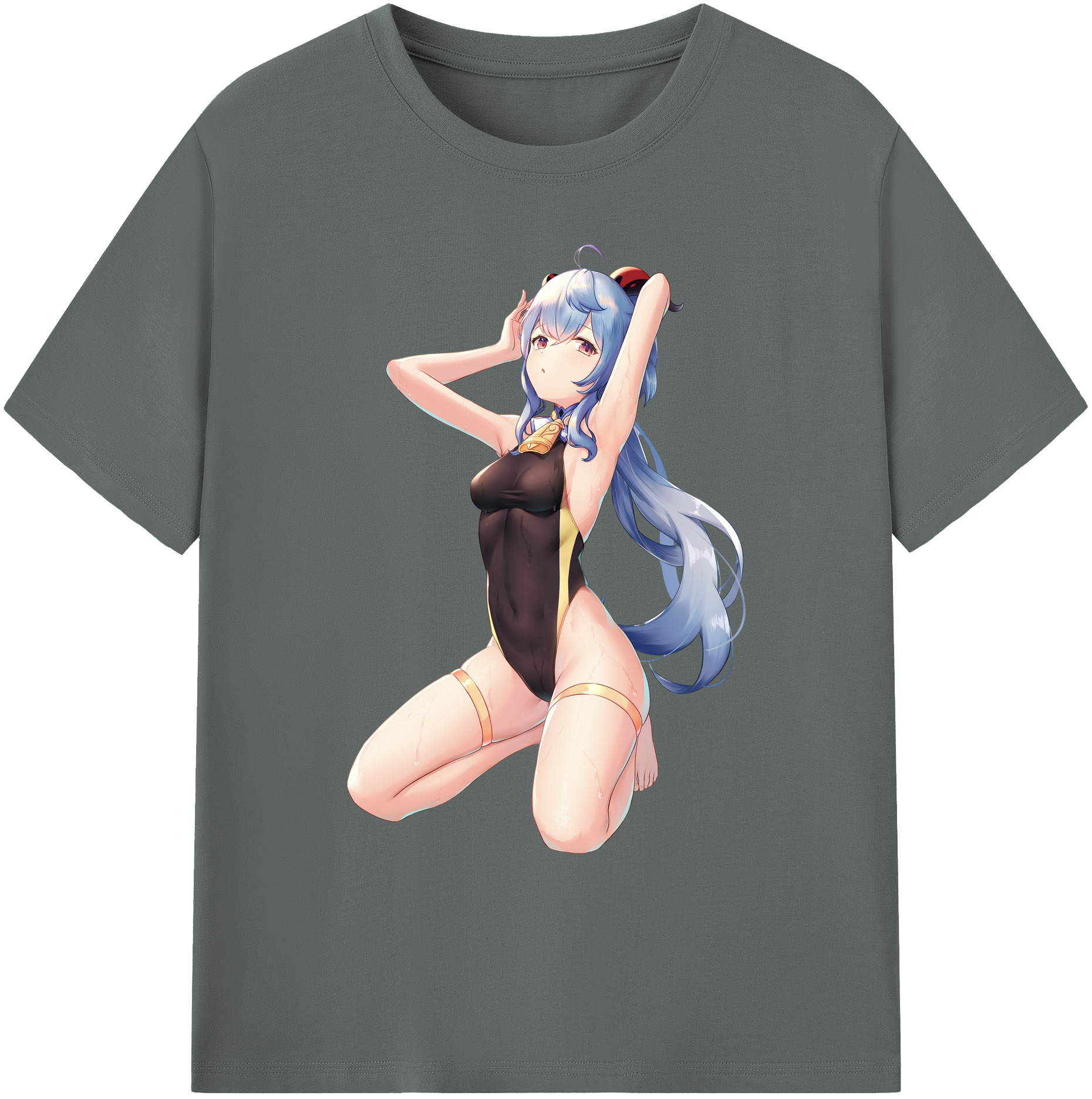 げんし神 甘雨 かんう genshin Ganyu 綿100％ メンズ半袖Tシャツ｜肌触りやわらか＆通気性